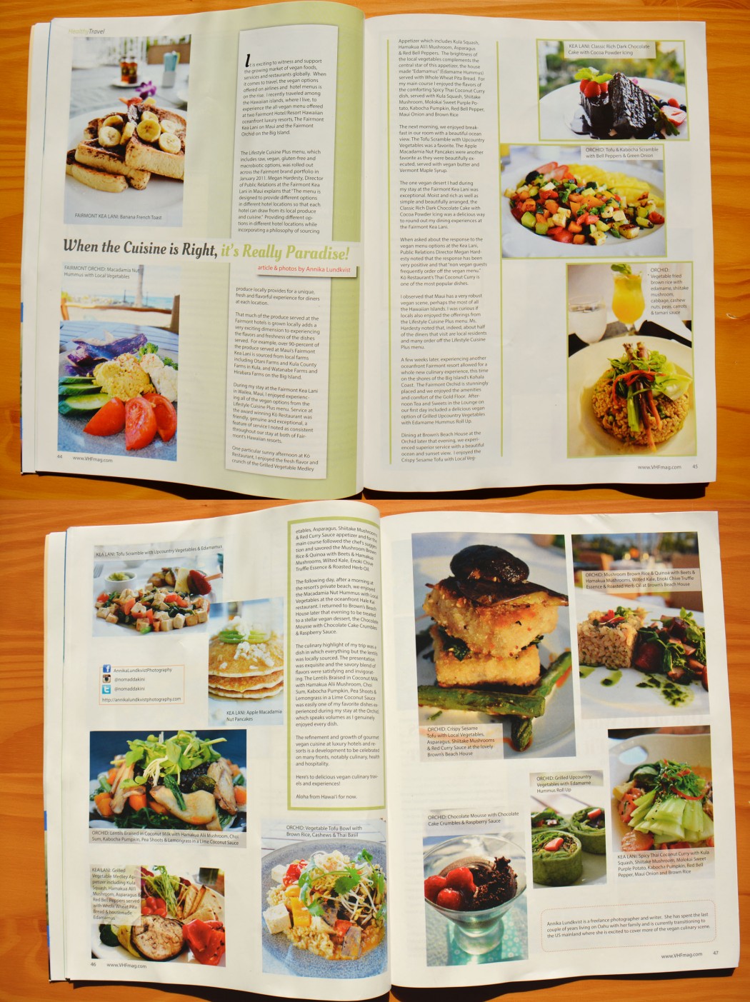 Vegan at Fairmont Hawaii & New Column in Vegan Health & Fitness Magazine! Annika Lundkvist