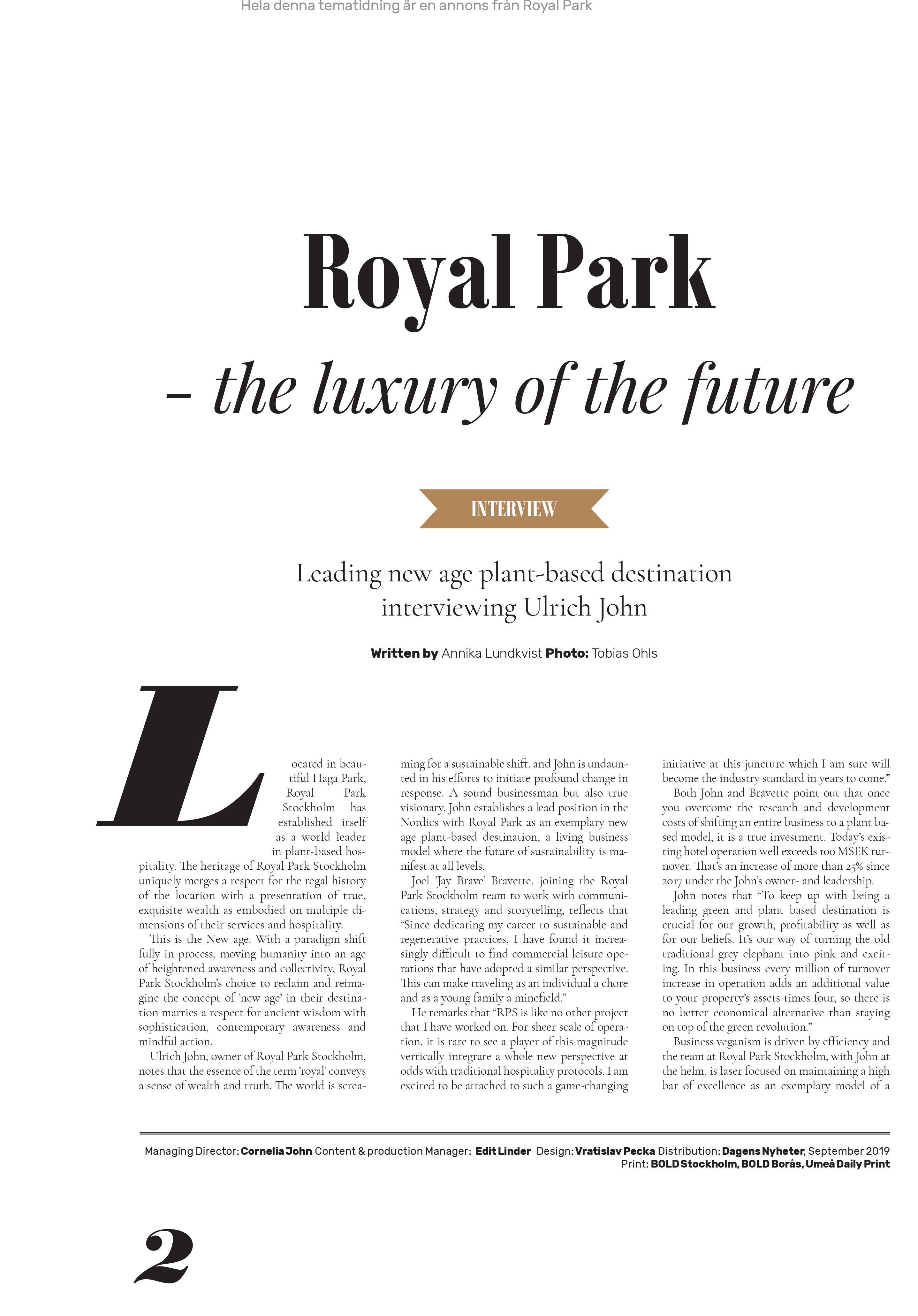 Royal Park Articles in Dagens Nyheter